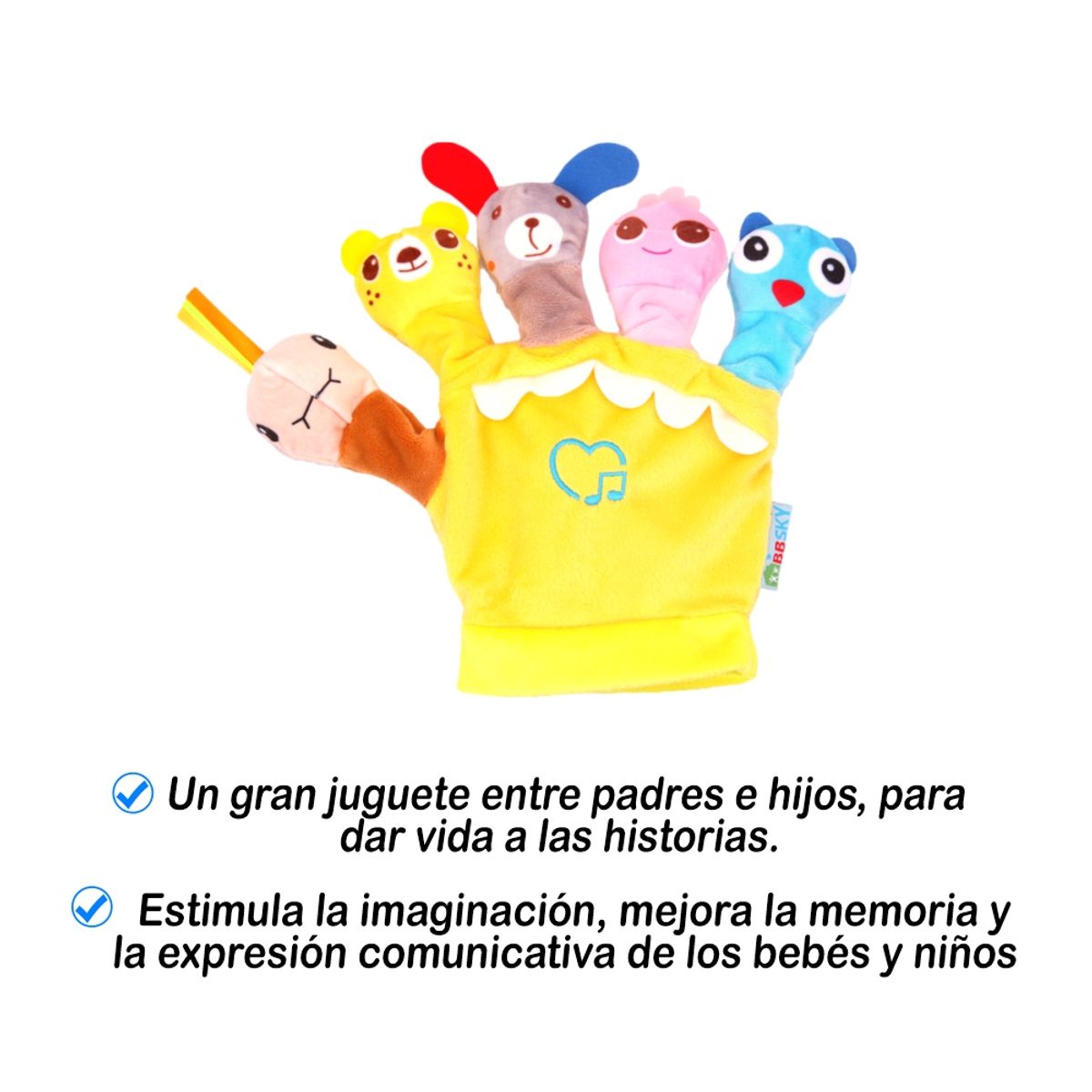 BABY - Guante de Títeres Musical para Bebés - Amarillo