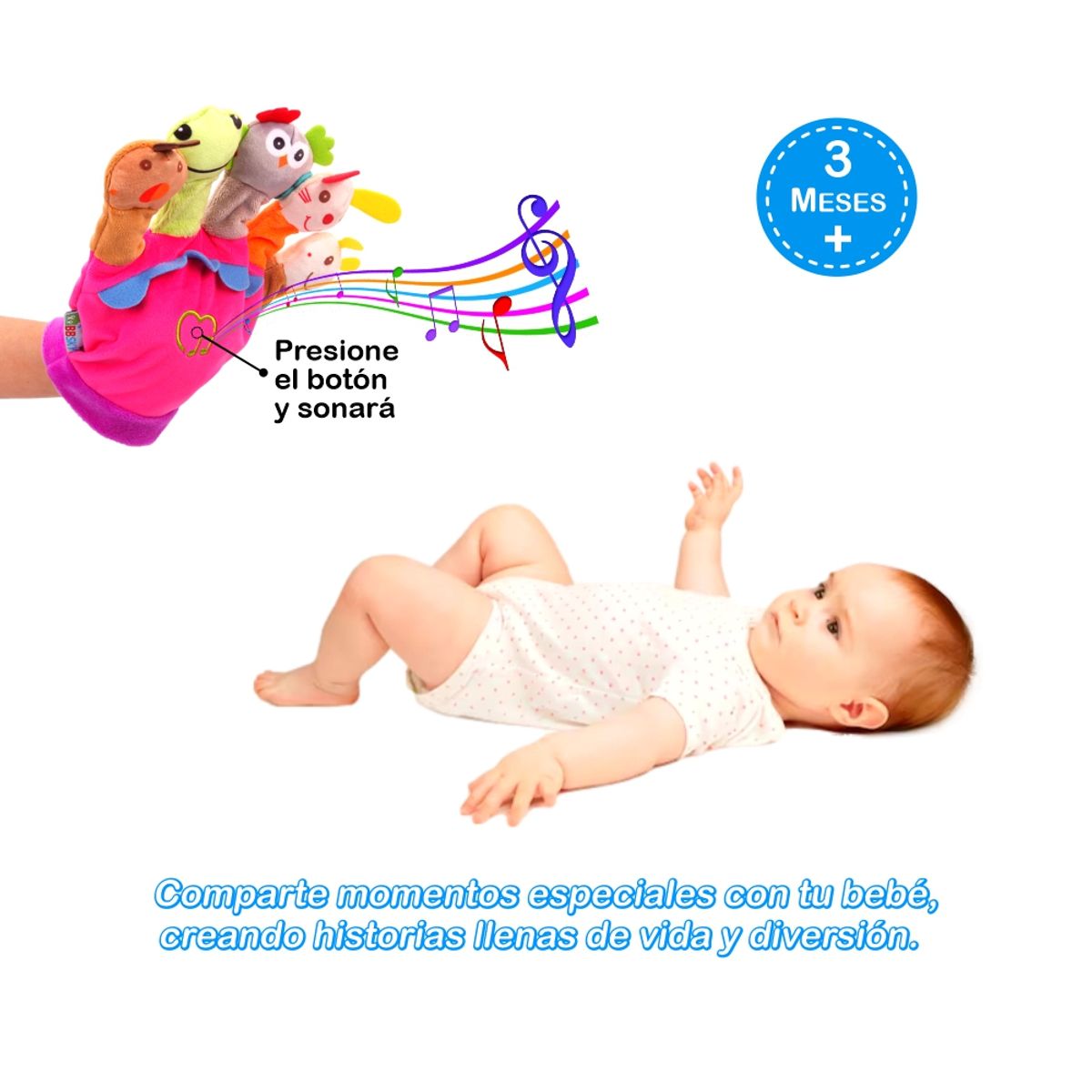 BABY - Guante Musical de Títeres para Bebés - Rosado