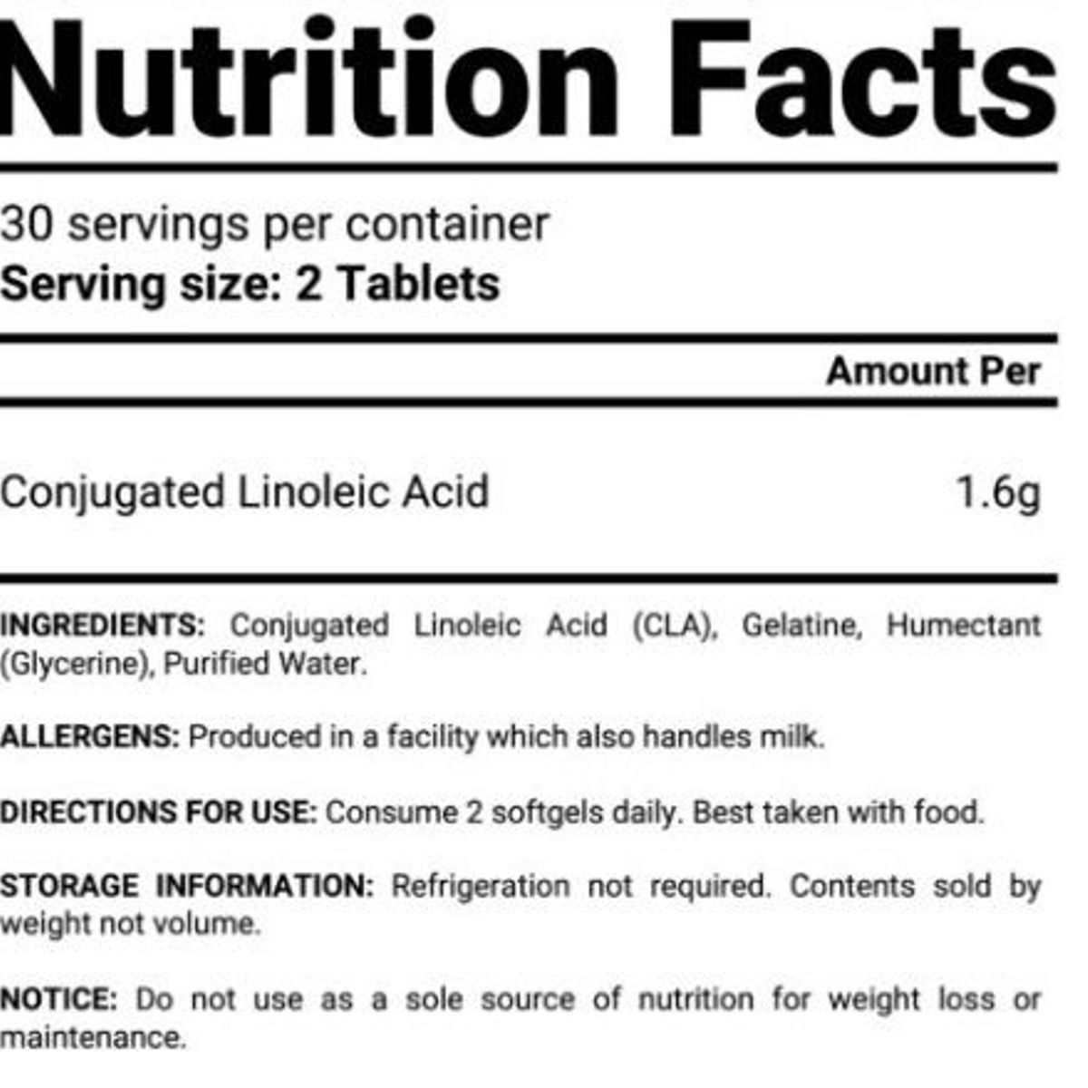 MYPROTEIN - Quema Grasa MyProtein CLA 60 Cápsulas 1000 mg