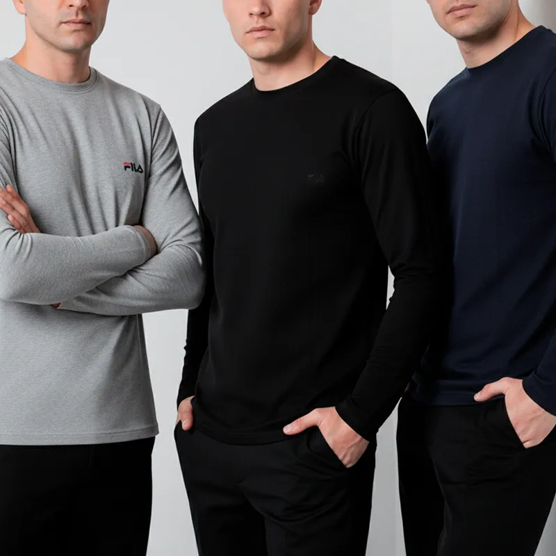 FILA - Pack x3 Polo Manga Larga Fila Cuello Redondo Multicolor