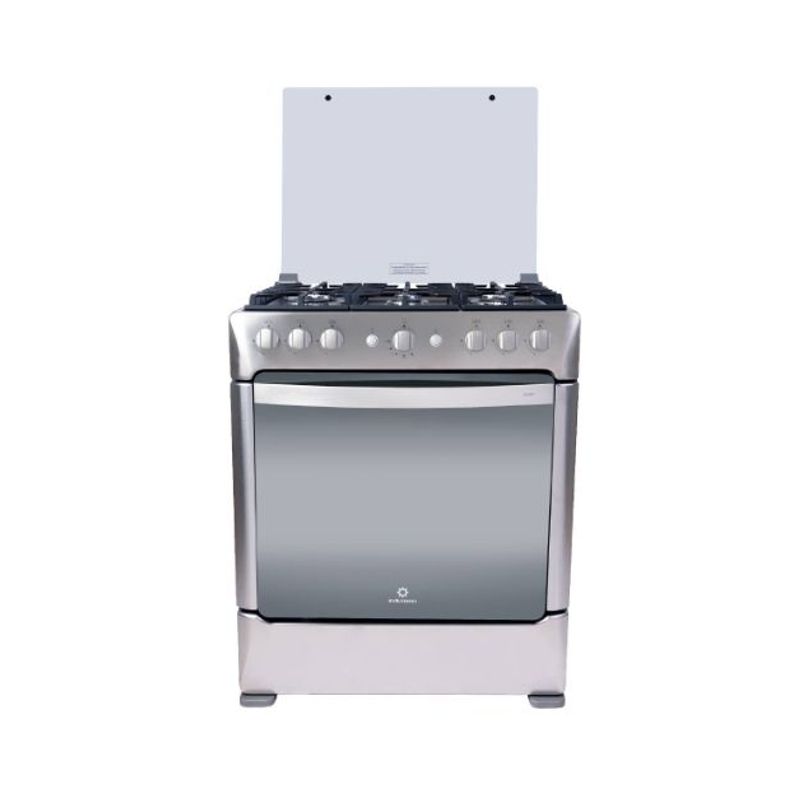 INDURAMA - COCINA DE PIE INDURAMA A GAS 6 HORNILLAS ACERO INOX - PARMA ZAFIRO