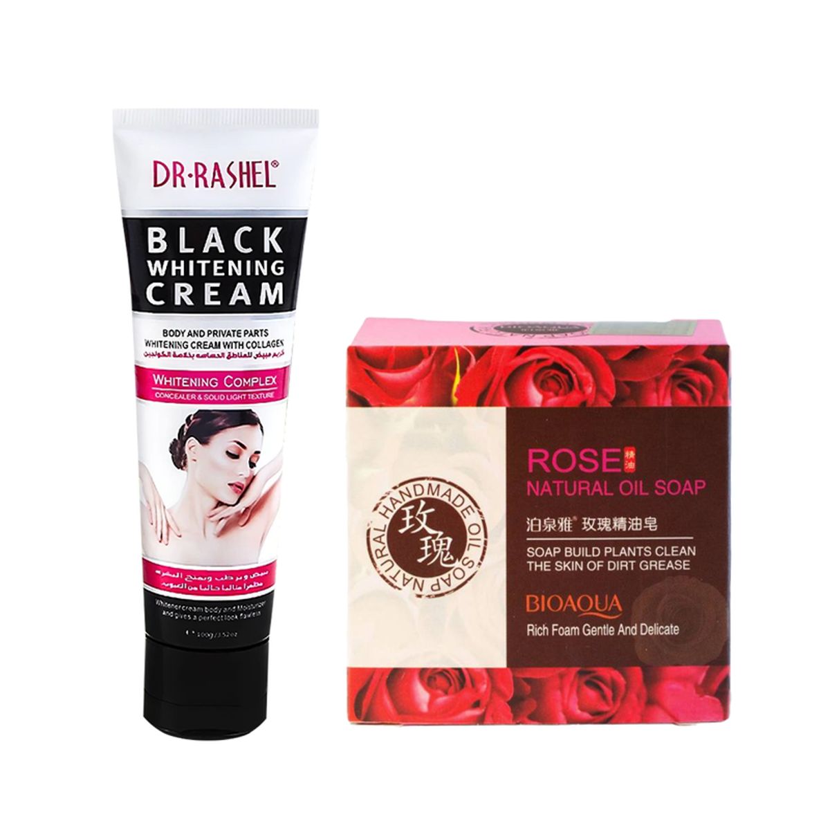 BIOAQUA - Crema Blanqueadora Corporal + Jabón Natural Antiacné de Rosa_.