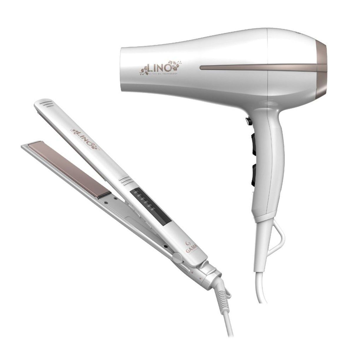 GAMA - Pack Secadora Bora Lino + Alisadora Elegance Lino Led Gama