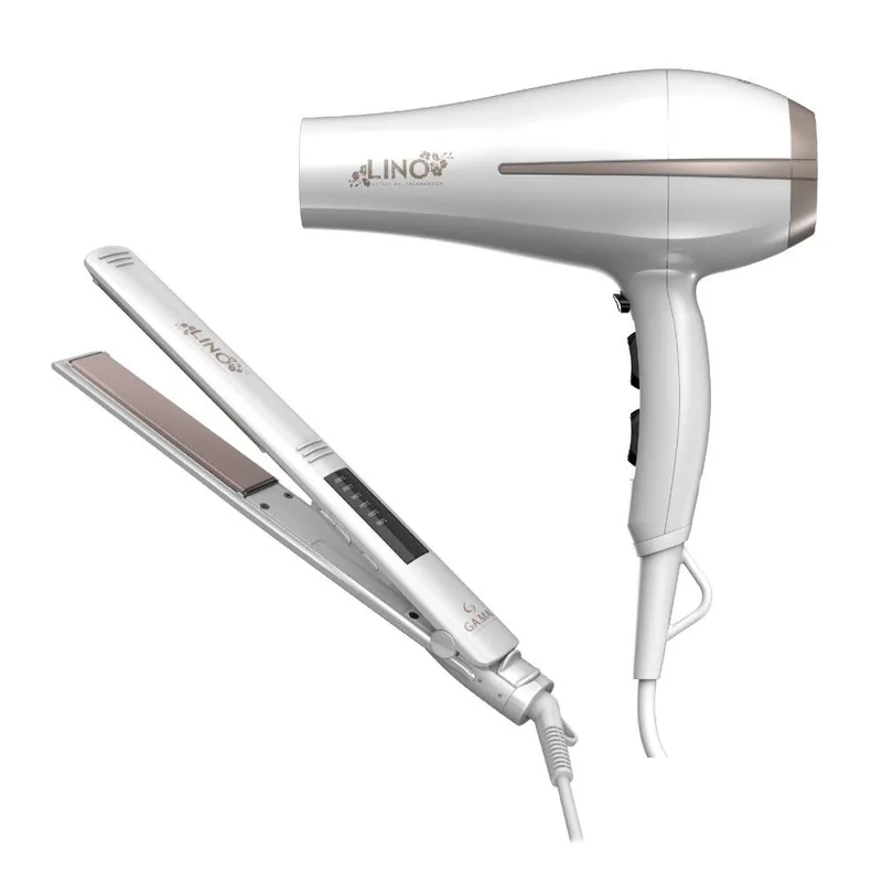 GAMA - Pack Secadora Bora Lino + Alisadora Elegance Lino Led Gama