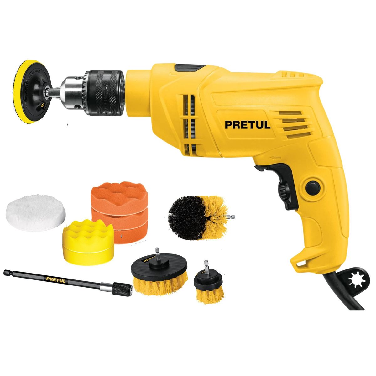 TRUPER - TALADRO PULIDOR DE AUTO + KIT DE LIMPIEZA PULIDO AUTOMOTRIZ