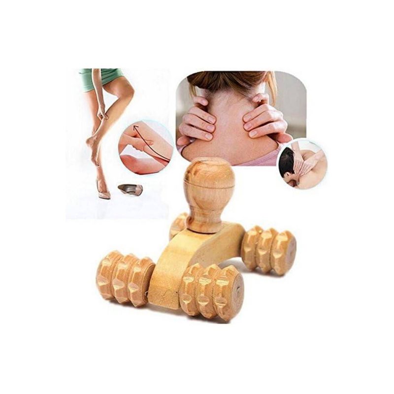 GENERICO - Masajeador Rodillo Carrito Corporal de Madera Reflexología_.