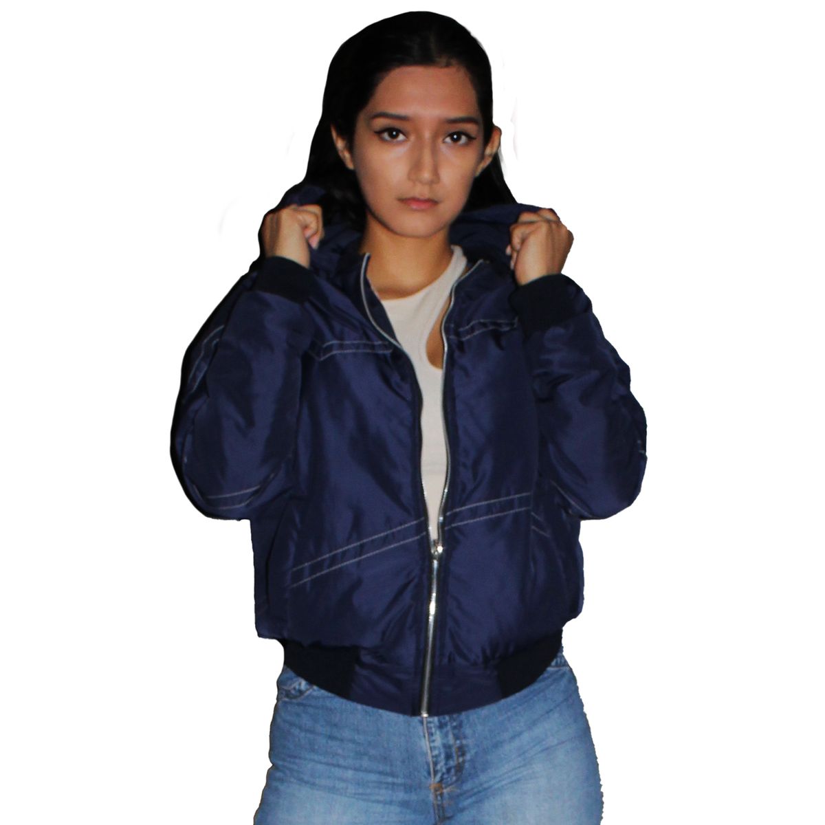 GENERICO - Casaca Bomber Jacket para Mujer - Azul