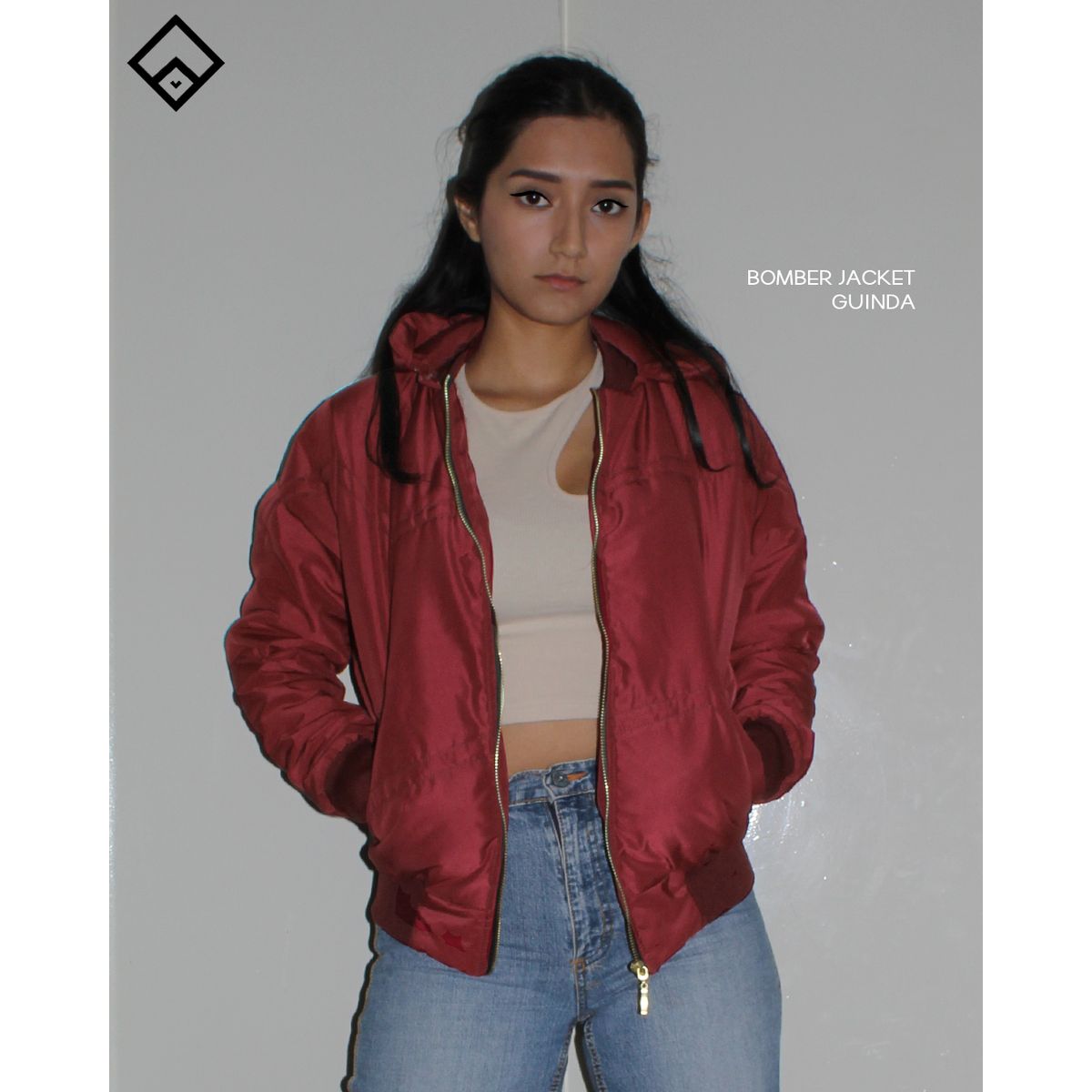 GENERICO - Casaca Bomber Jacket para Mujer - Vino