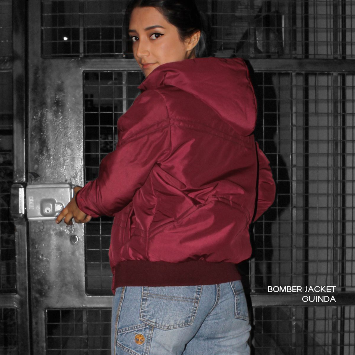 GENERICO - Casaca Bomber Jacket para Mujer - Vino
