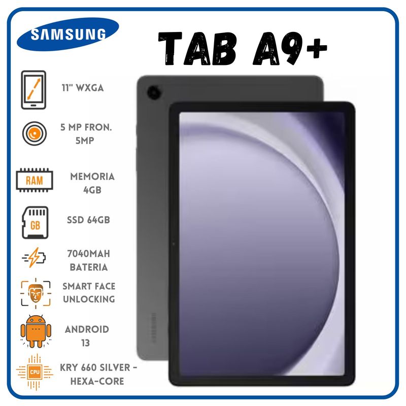 SAMSUNG - Tablet Samsung Galaxy Tab A9 + Sm-X210  11"Wuxga, Snaodragon 695, Ram 4Gb, Ssd 64Gb,