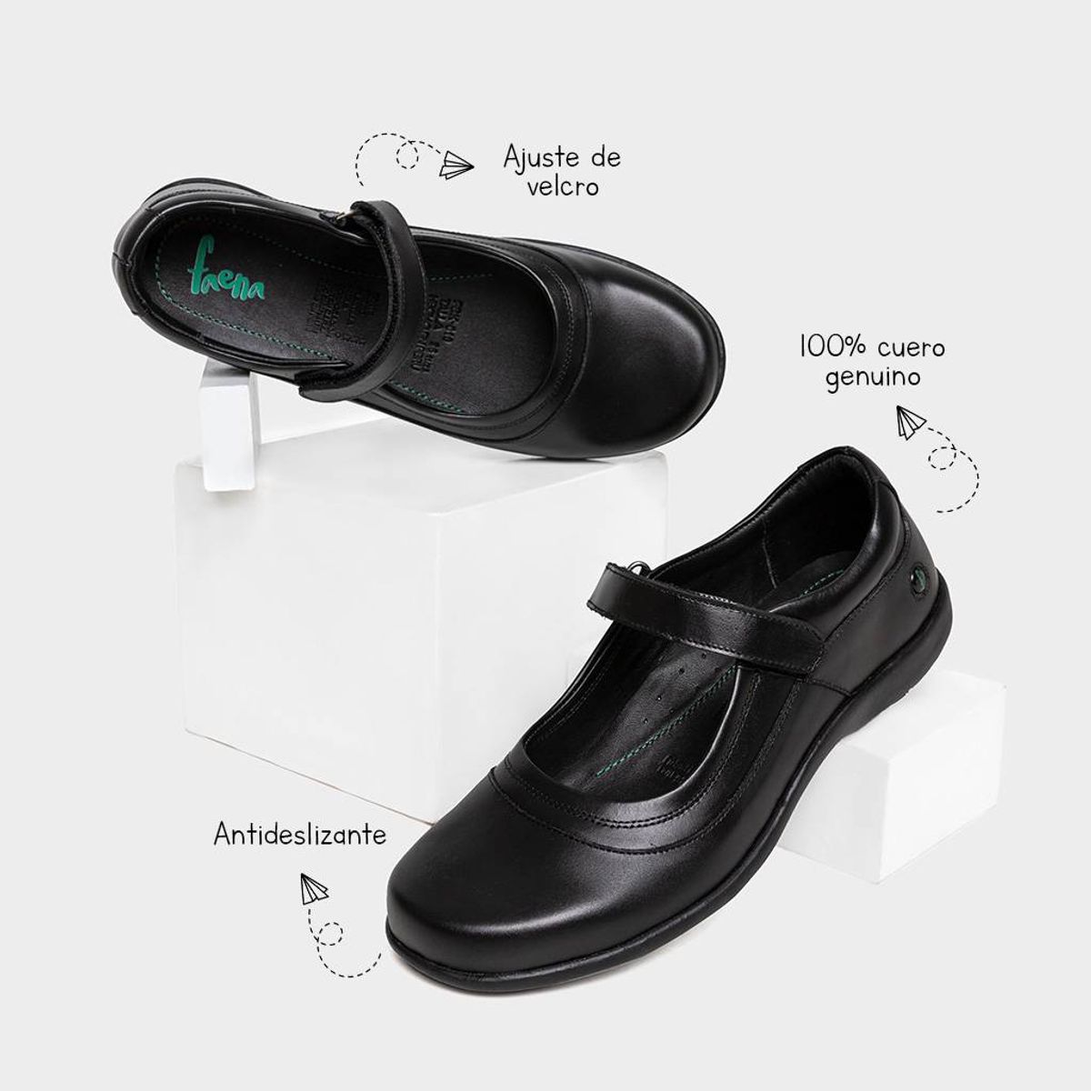 FAENA FOOTWEAR - ZAPATOS PRE ESCOLAR FAENA FBK-010 27-32 PIA CUERO