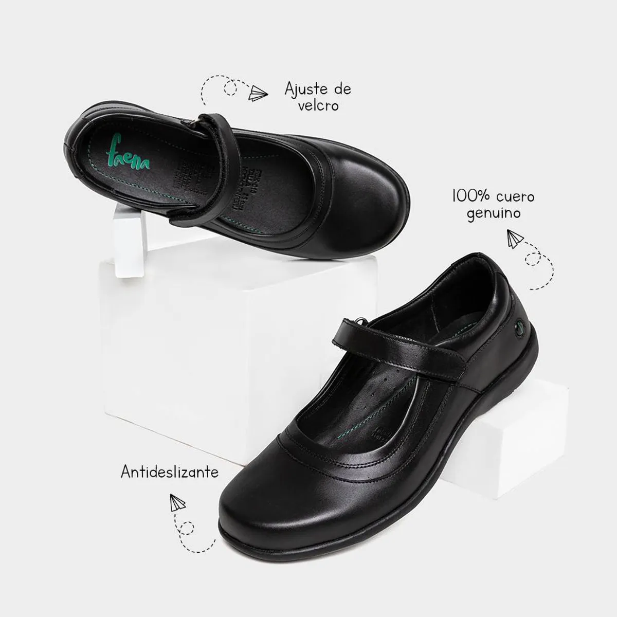 FAENA FOOTWEAR - Zapatos Escolar Faena Pre Escolar Fbk-010 Pia Cuero