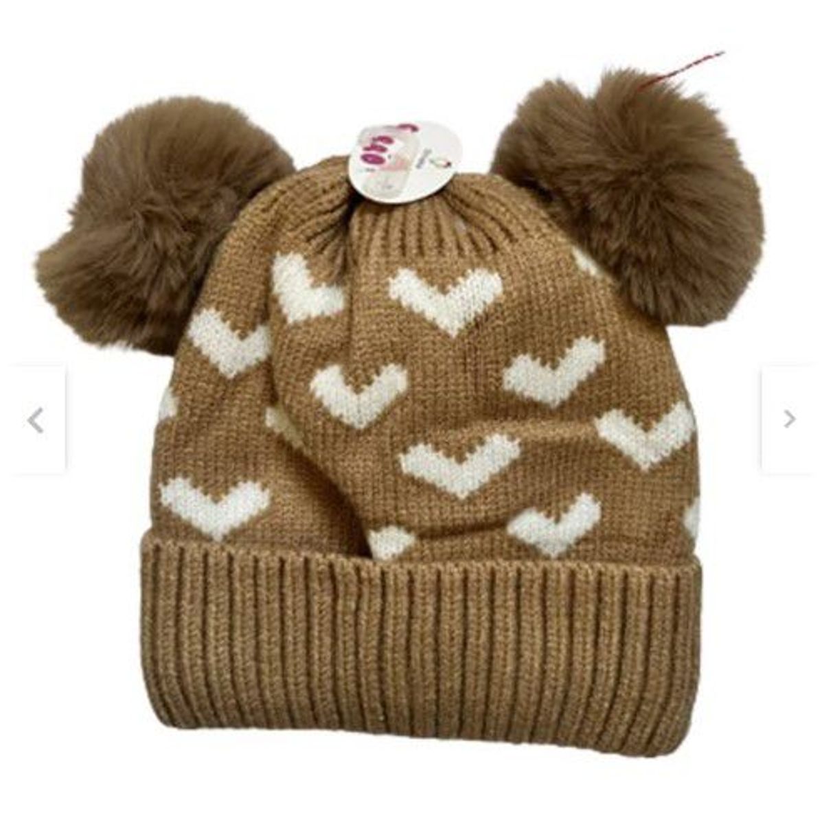 GENERICO - Gorro Invierno Infantil De Lana Diseño Corazones Unisex