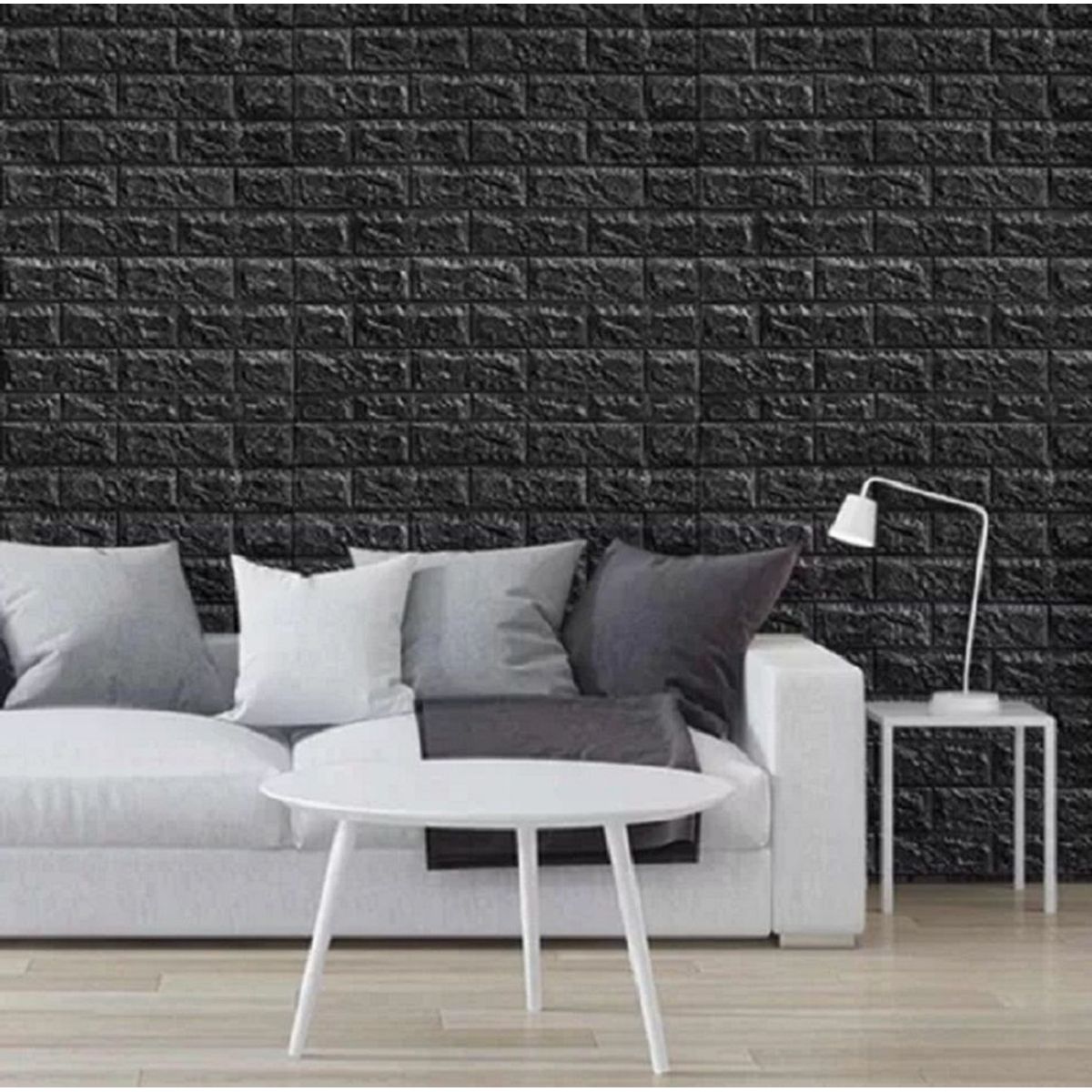 GENERICO - Pack x 10 Pcs Papel Tapiz Autoadhesivo Decoración 3D  Negro