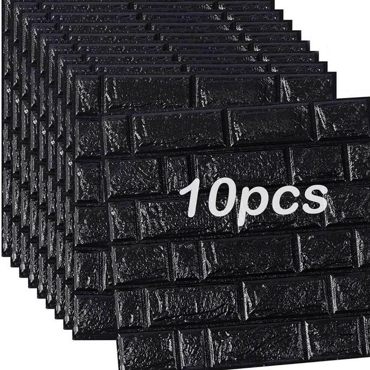 GENERICO - Pack x 10 Pcs Papel Tapiz Autoadhesivo Decoración 3D  Negro