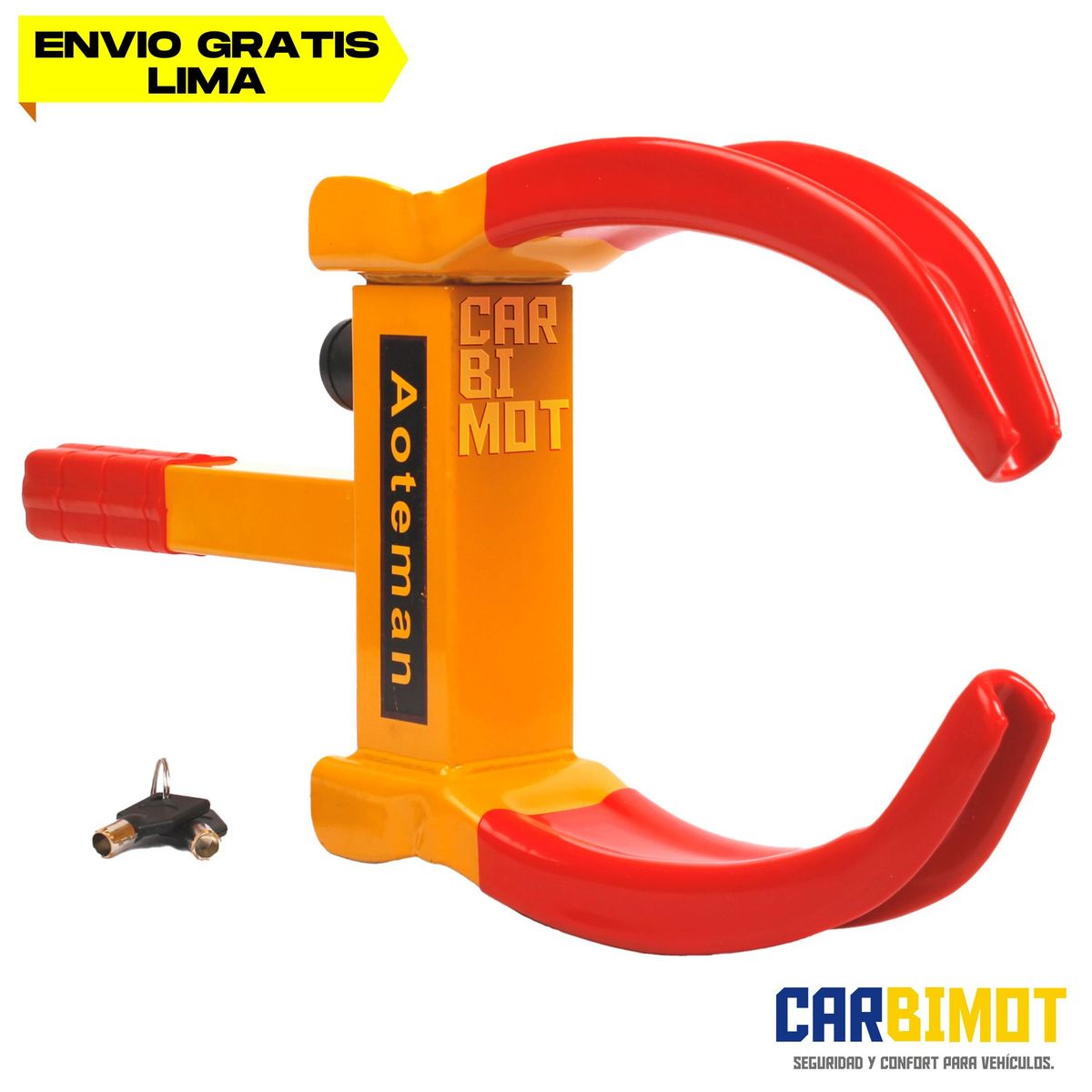 GENERICO - SEGURO BLOQUEO TRABA LLANTA TIMON ANTIRROBO VEHICULOS