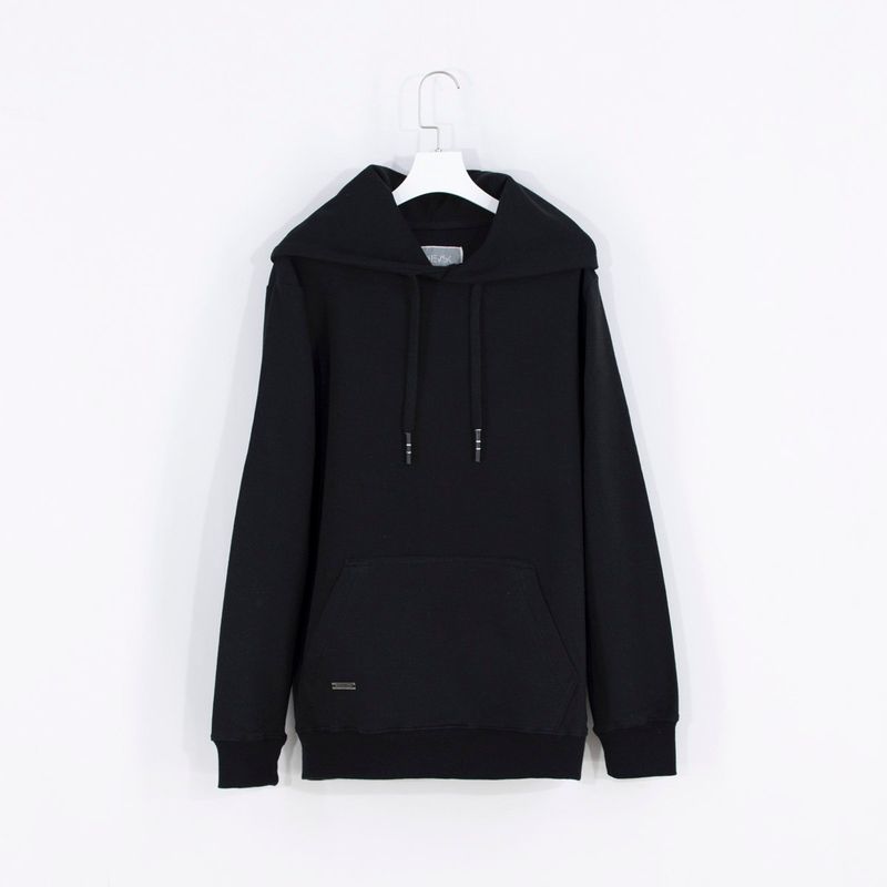 BHEVSK - Polera capucha basica negro