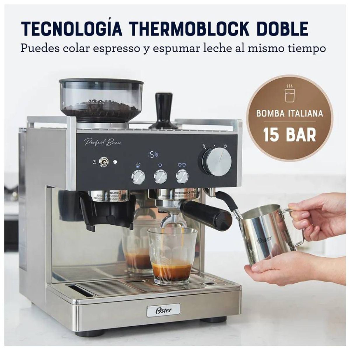 OSTER - Cafetera para Espresso Perfect Brew BVSTEM7400