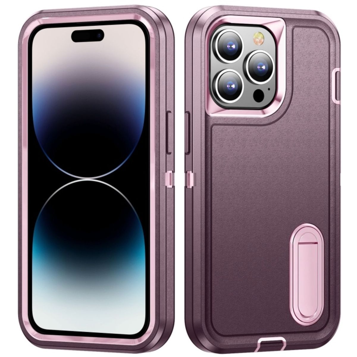 GENERICO - Funda para iPhone 12 Adventure Extreme Morado-Rosa Antishock