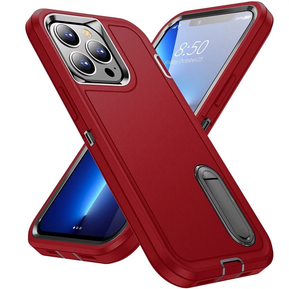 GENERICO - Funda para iPhone X Adventure Extreme Rojo-Negro Antishock Resistente