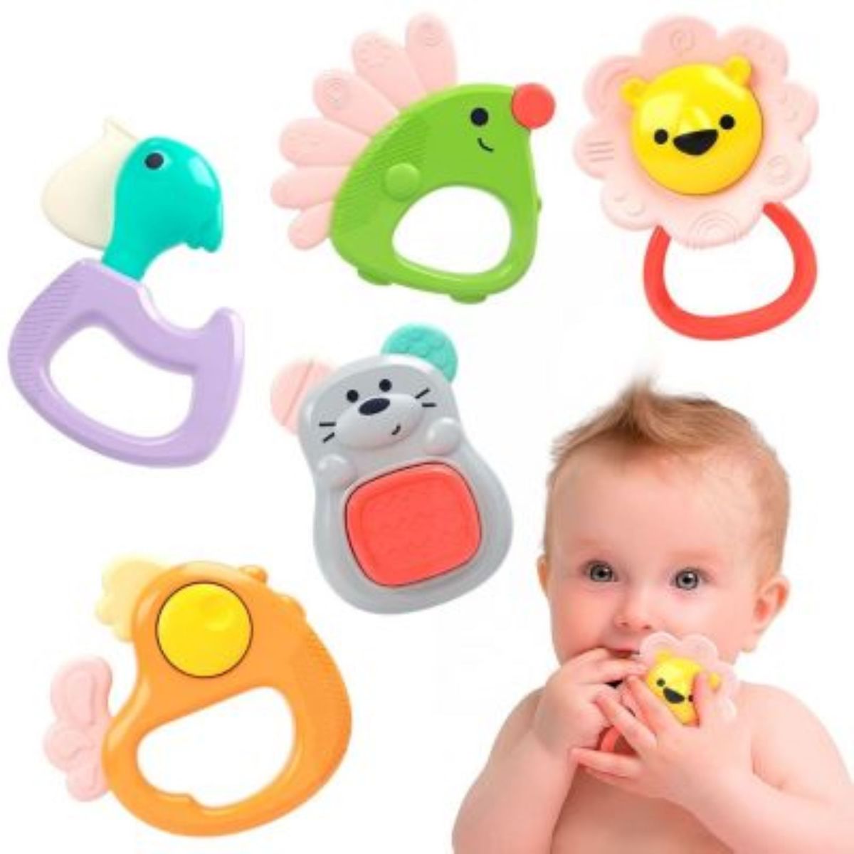 GENERICO - Mordedores de Bebes Bosque Hola E318A 5 Piezas