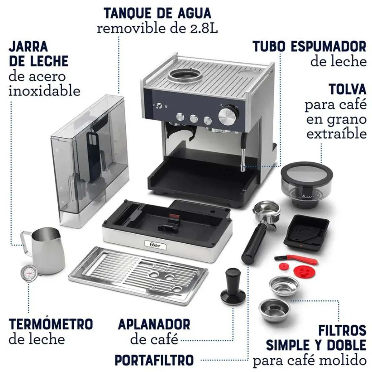 OSTER - Cafetera para Espresso Perfect Brew BVSTEM7400