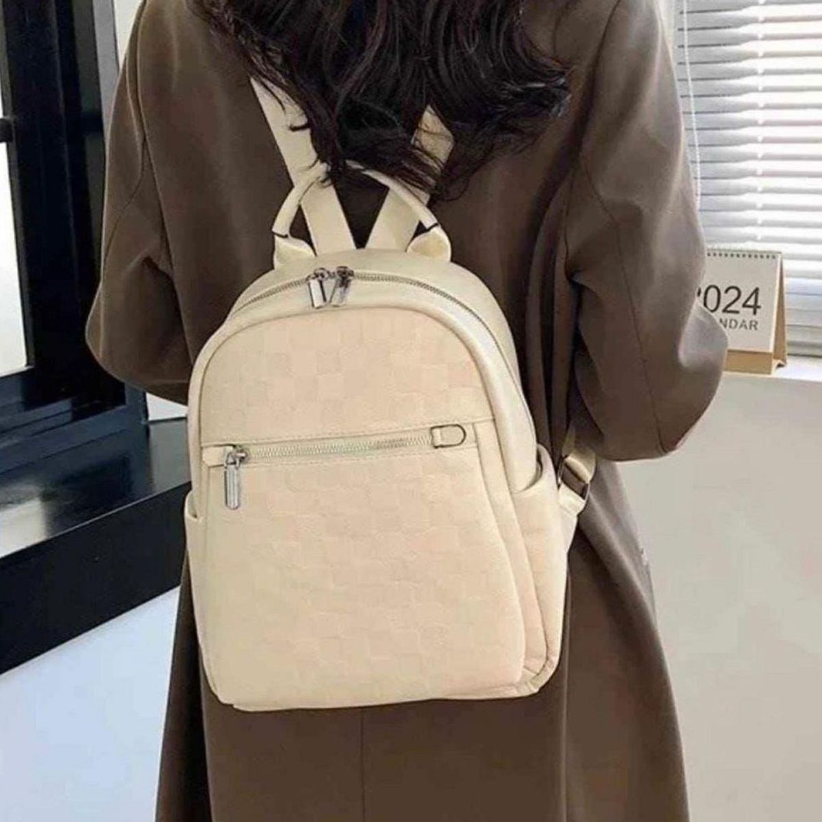 GENERICO - Mochila Con Diseño Para Mujer Color Beige