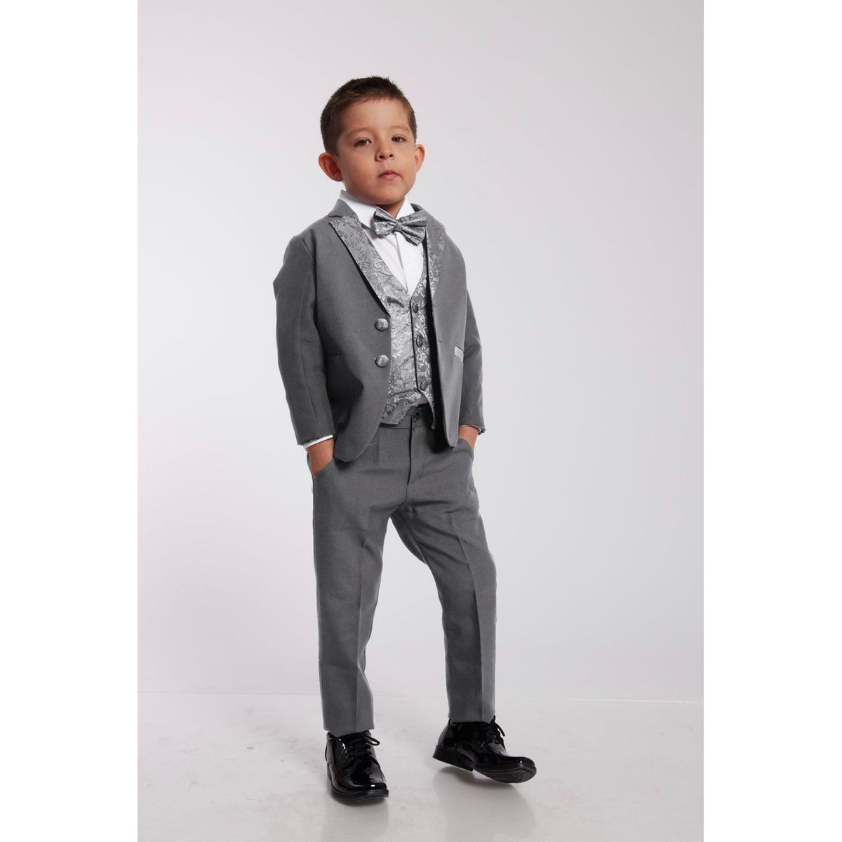 GENERICO - TERNO PLOMO PANTALON CHALECO SACO Y CORBATA MICHI