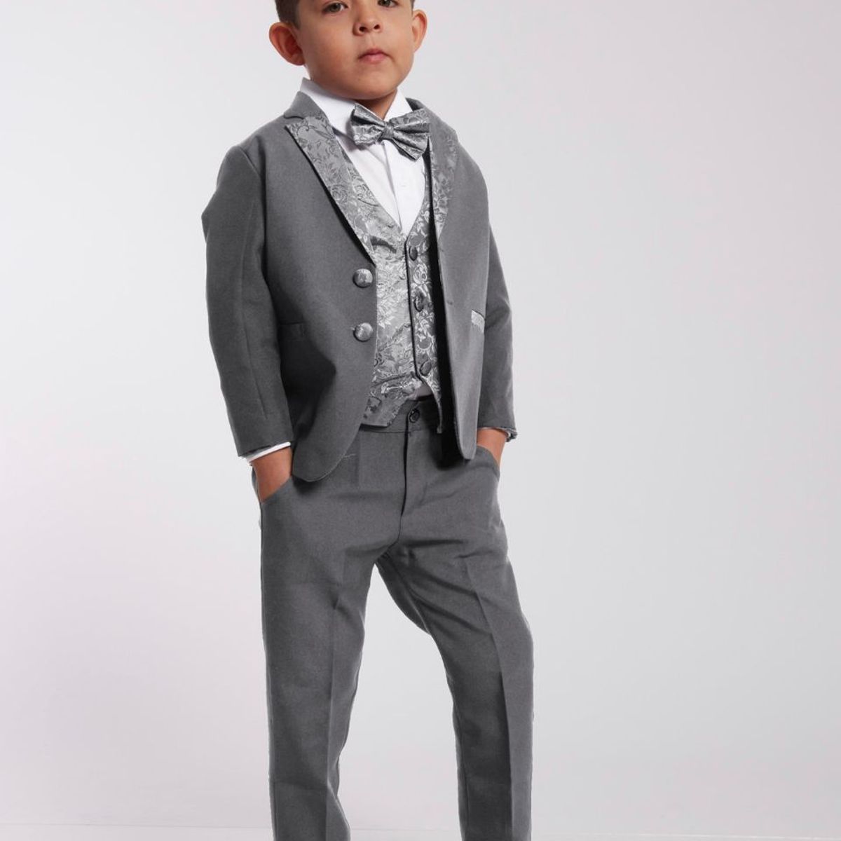 GENERICO - TERNO PLOMO PANTALON CHALECO SACO Y CORBATA MICHI