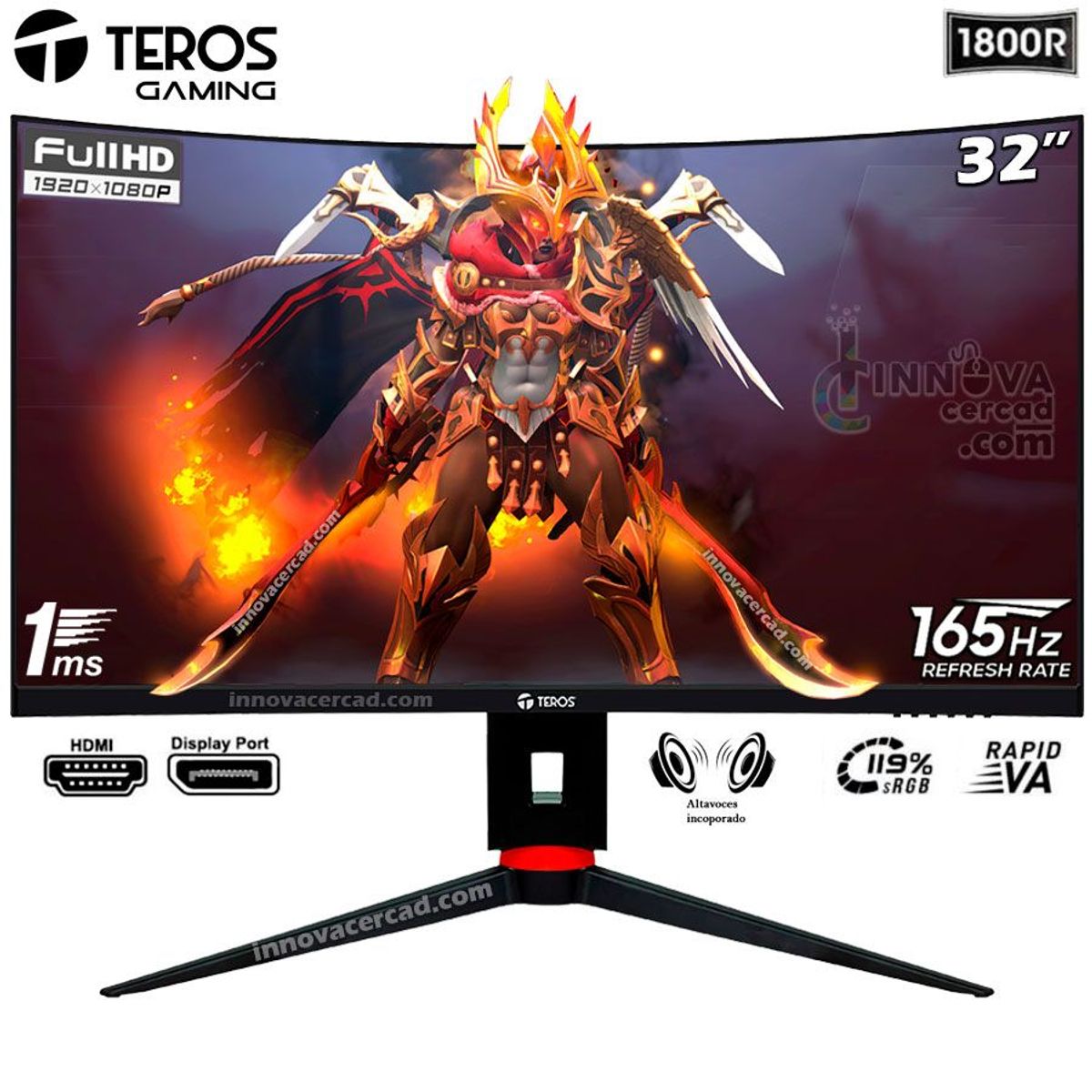 TEROS GAMING - Monitor Teros Curvo TE-3215G 32 VA 1920x1080 Full HD 165HZ 1MS