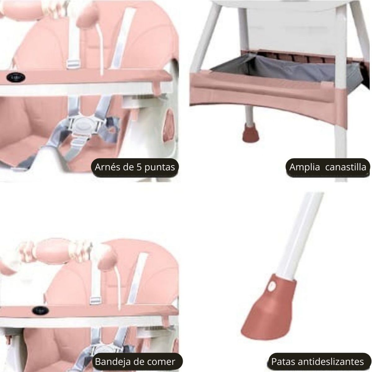 STOKKER BABY - Silla de Comer Rosada de bebé modelo Luna Stokker