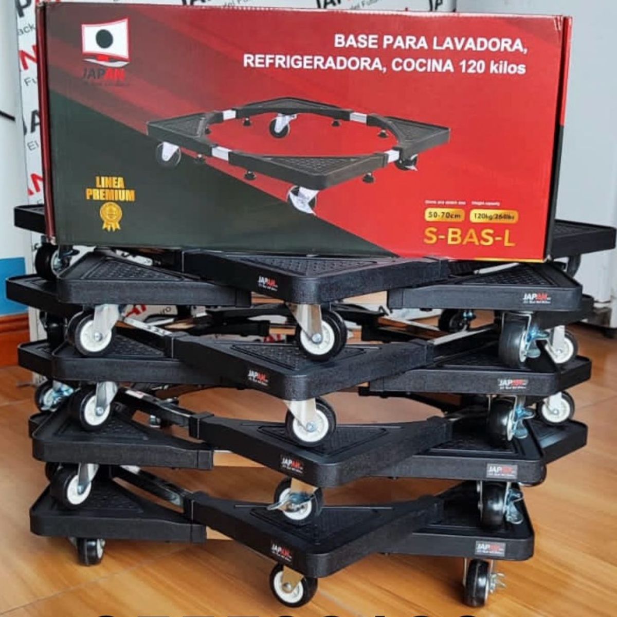 RACK JAPAN - Base ajustable con ruedas para lavadora cocina etc de 50 a 70cm/ 120kg