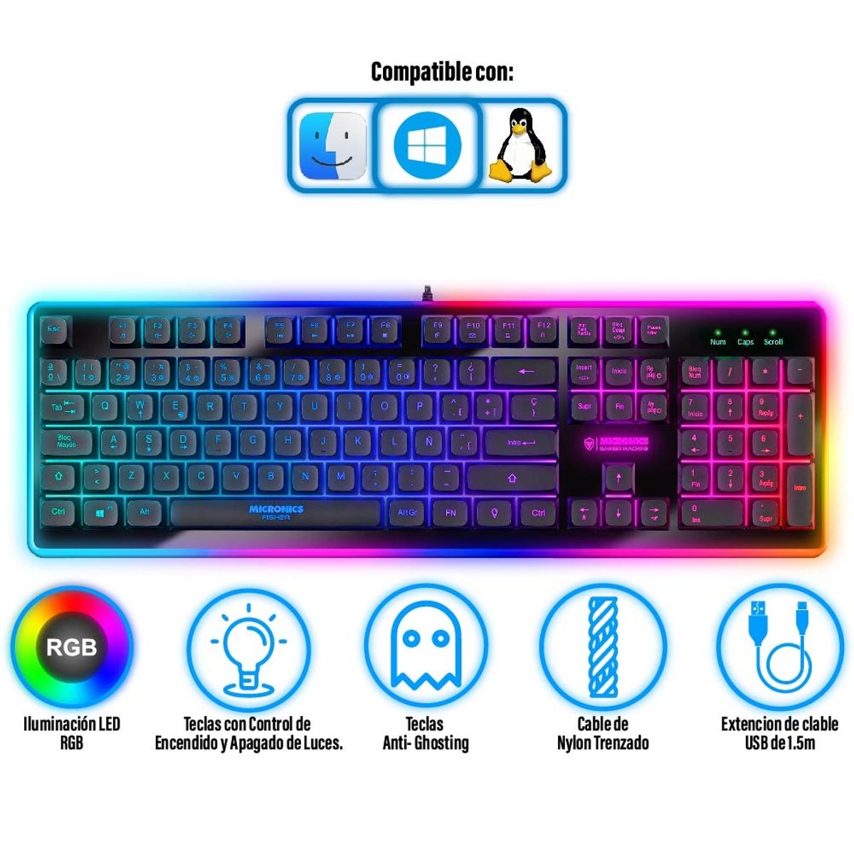 MICRONICS - TECLADO MICRONICS FISHER - MIC K801R