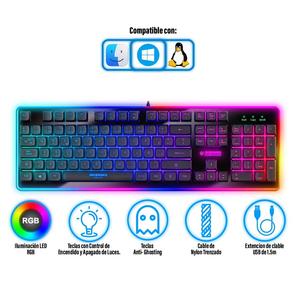 MICRONICS - TECLADO MICRONICS FISHER - MIC K801R