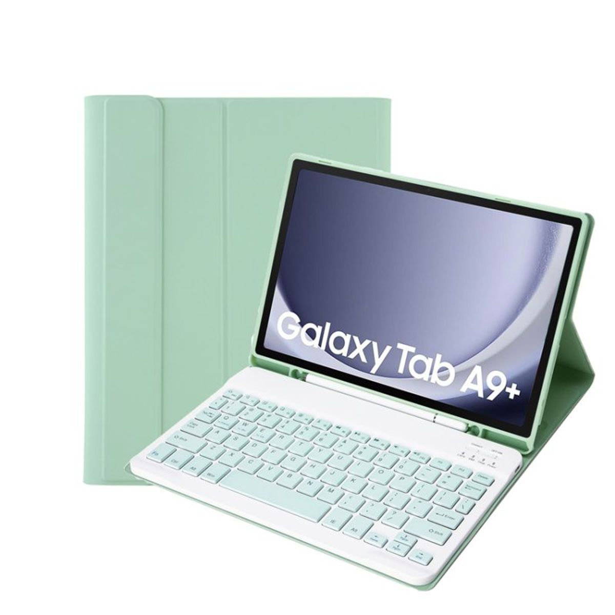 RENVMEXY - Funda con teclado Bluetooth Verde Claro Para Galaxy Tab A9 Plus 11 inch