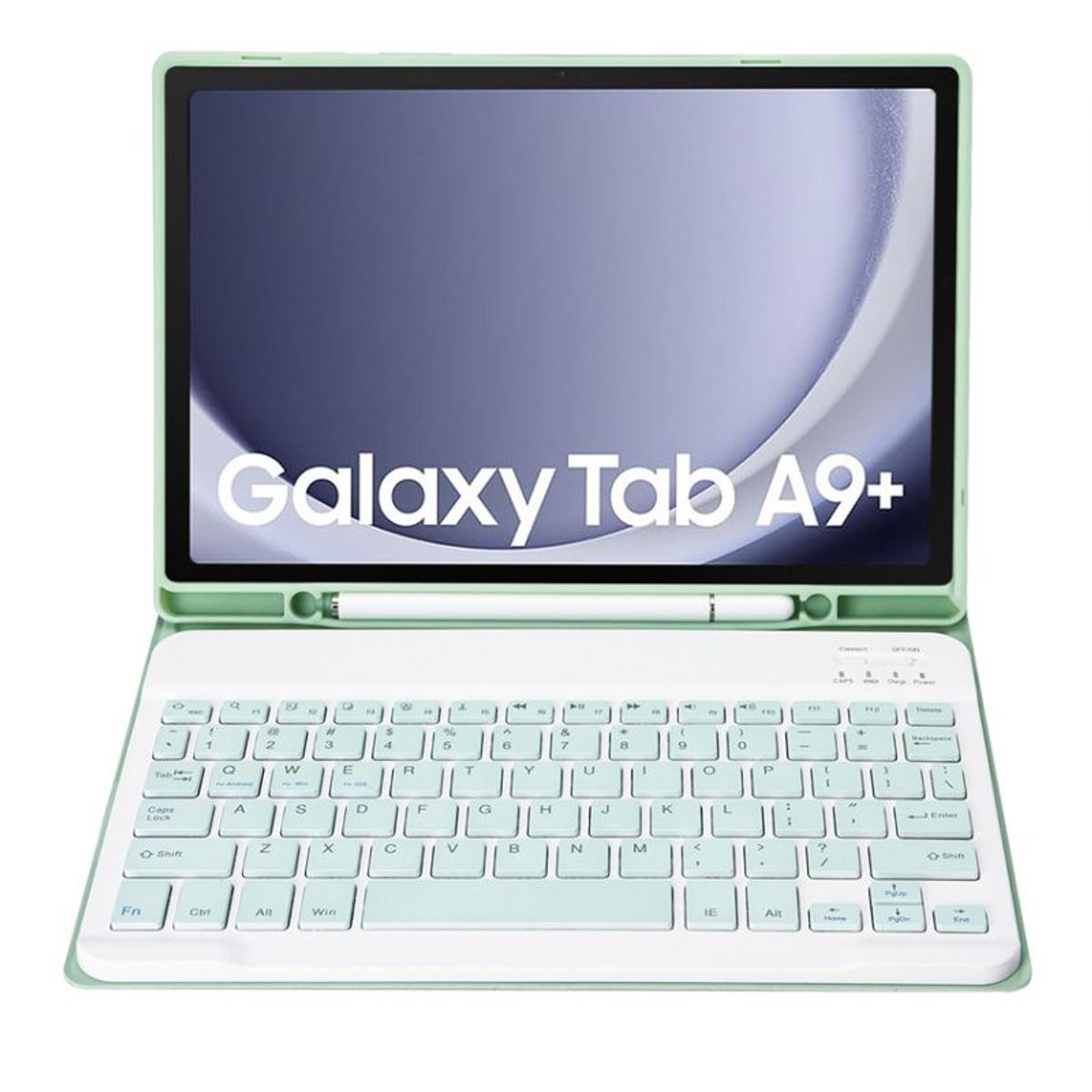 RENVMEXY - Funda con teclado Bluetooth Verde Claro Para Galaxy Tab A9 Plus 11 inch