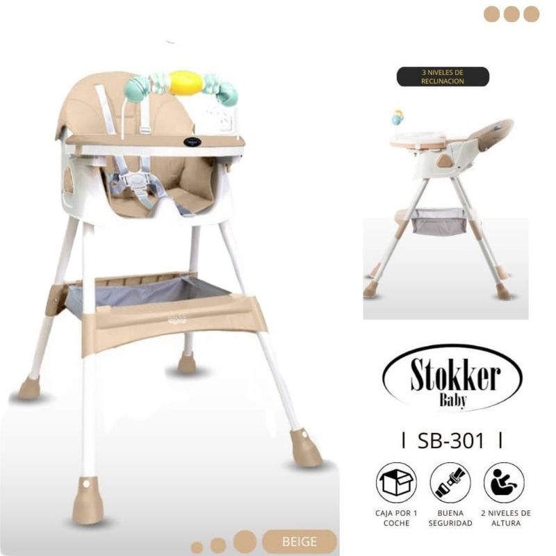 STOKKER BABY - Silla de Comer Beige de bebé modelo Venus