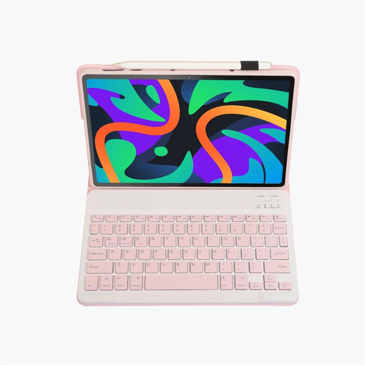 RENVMEXY - Funda con teclado Bluetooth Rosa para Lenovo Xiaoxin Pad 2024 11 pulgadas