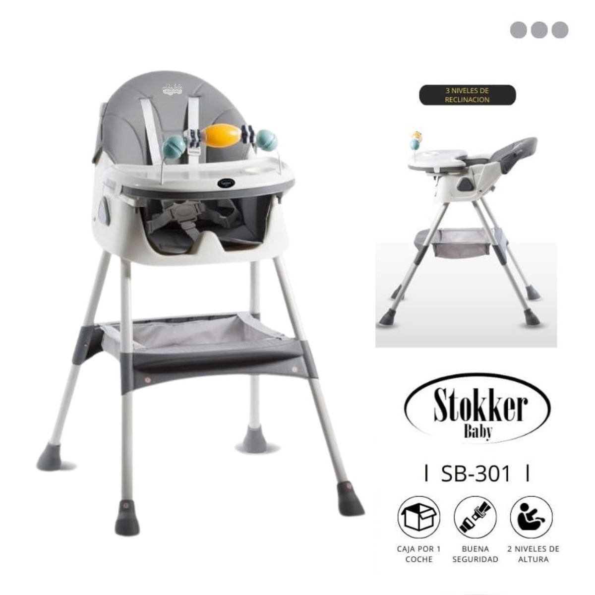 STOKKER BABY - Silla de Comer Ploma de bebé modelo Venus Stokker