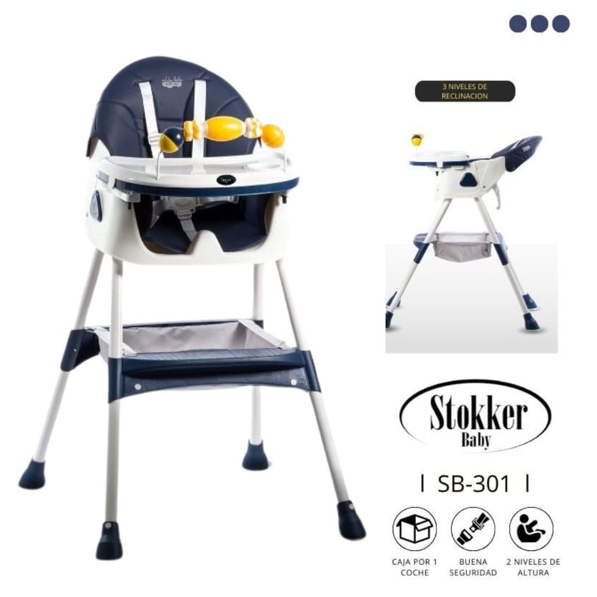 STOKKER BABY - Silla de Comer Azul de bebé modelo Venus Stokker