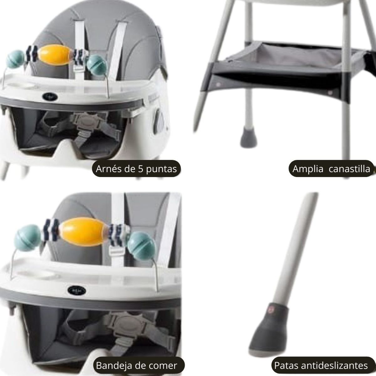 STOKKER BABY - Silla de Comer Plomo de bebé modelo Luna Stokker