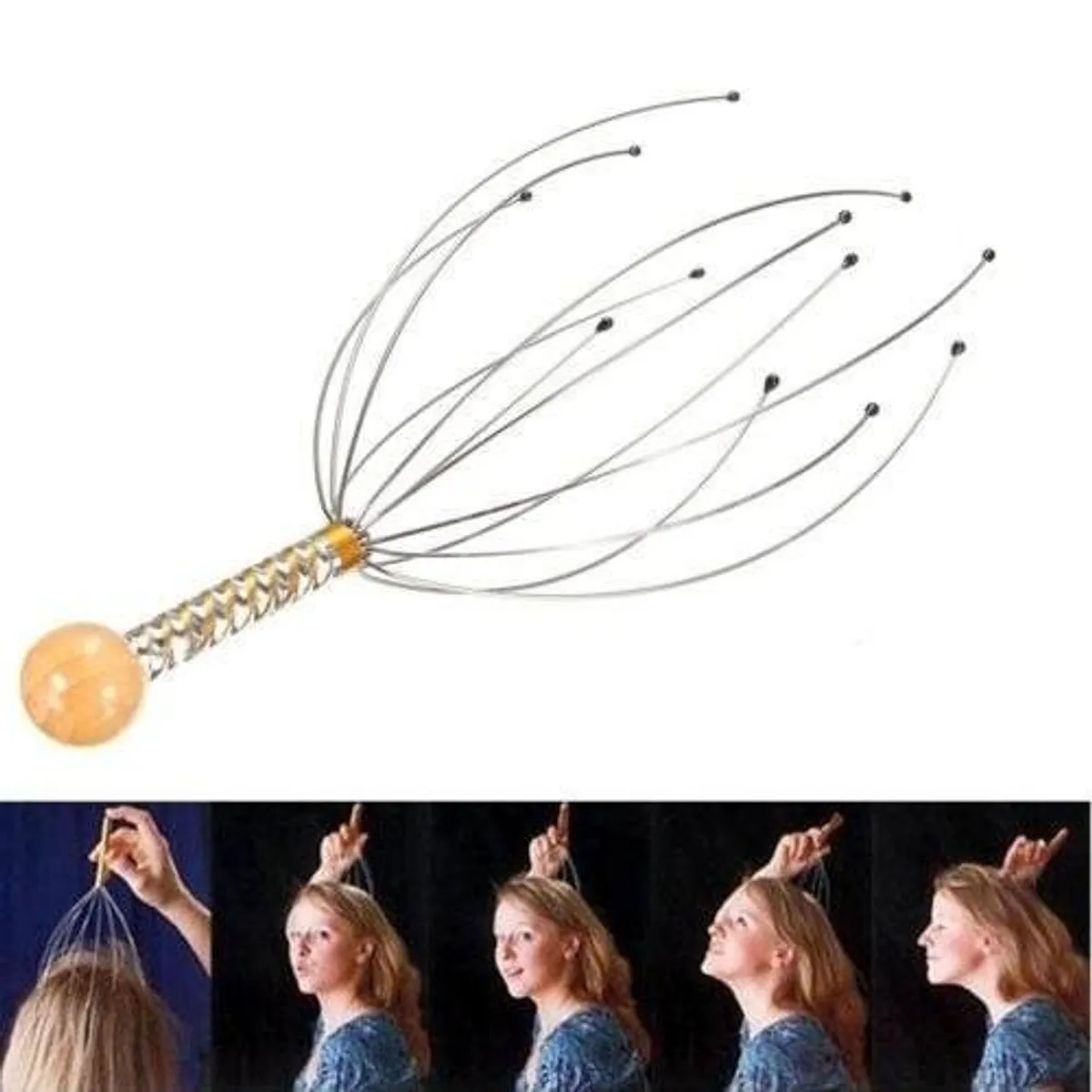 GENERICO - Masajeador Manual Pulpo para Cabeza relajante