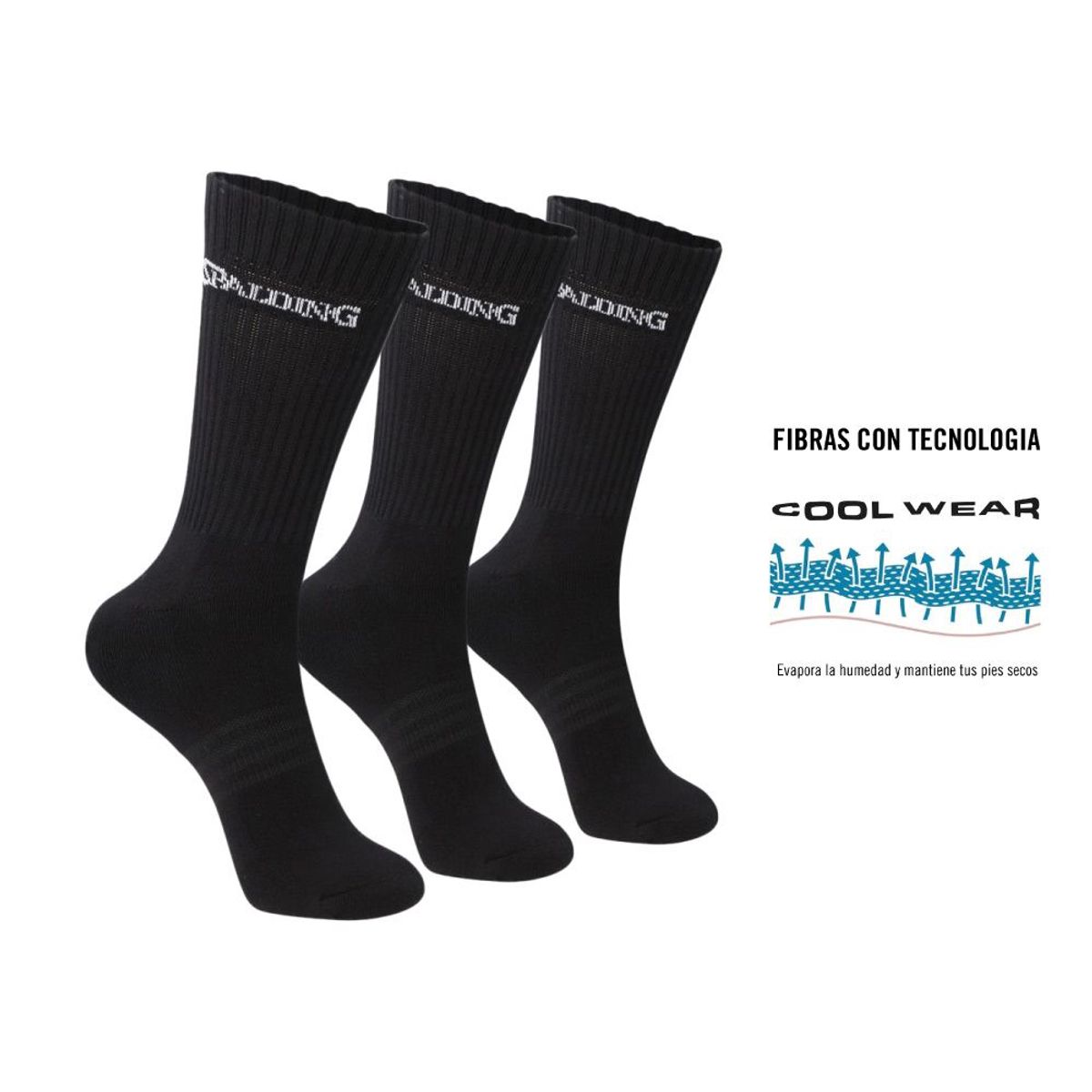 SPALDING - SPALDING CALCETINES LARGOS NEGROS TRIPACK