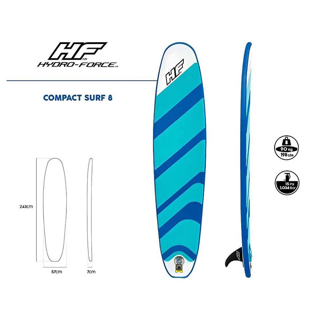 BESTWAY - Juego de tablas de surf Bestway Hydro-Force azul