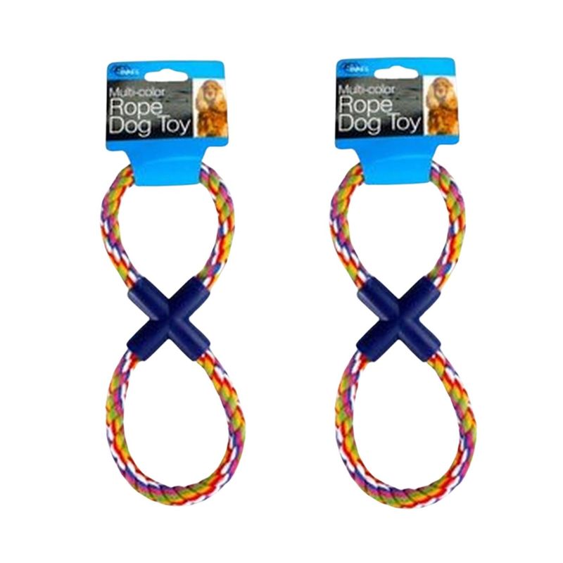 GENERICO - Packx2 Juguete Figura 8 para perro de cuerda multicolor