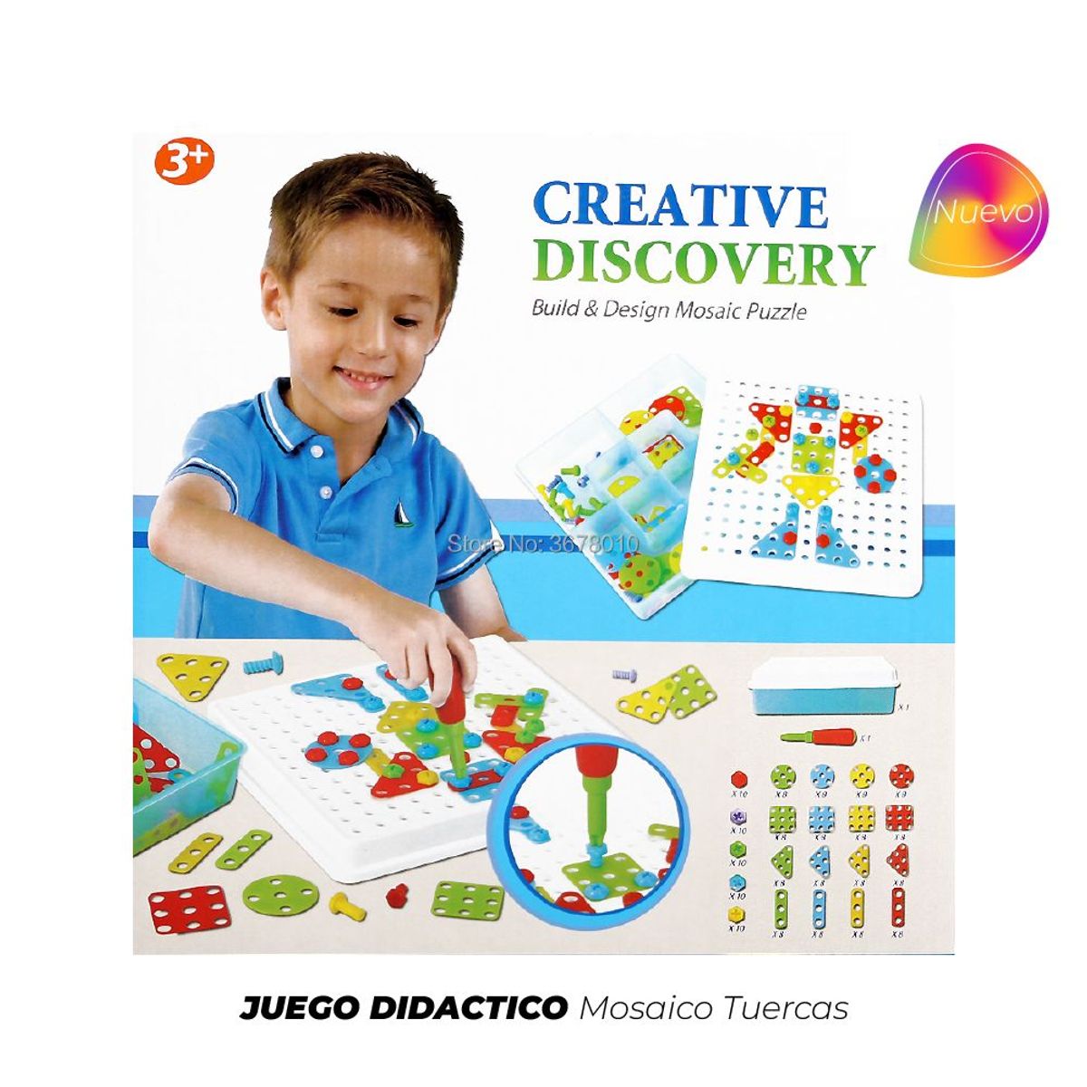 GENERICO - Juguete Didácticos Mosaico Tuercas