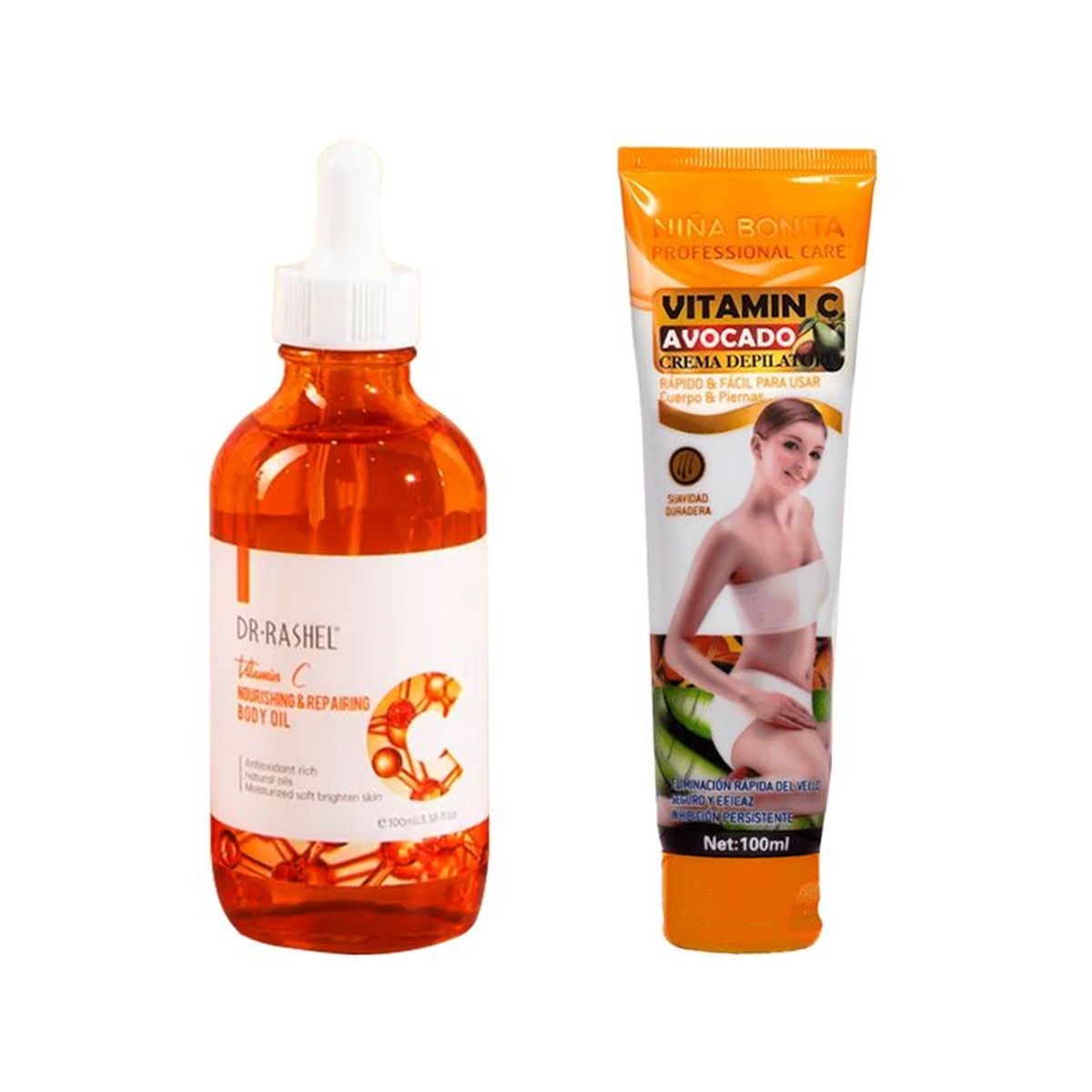GENERICO - Aceite Corporal Vitamina C + Crema Depilatoria Vitamina C