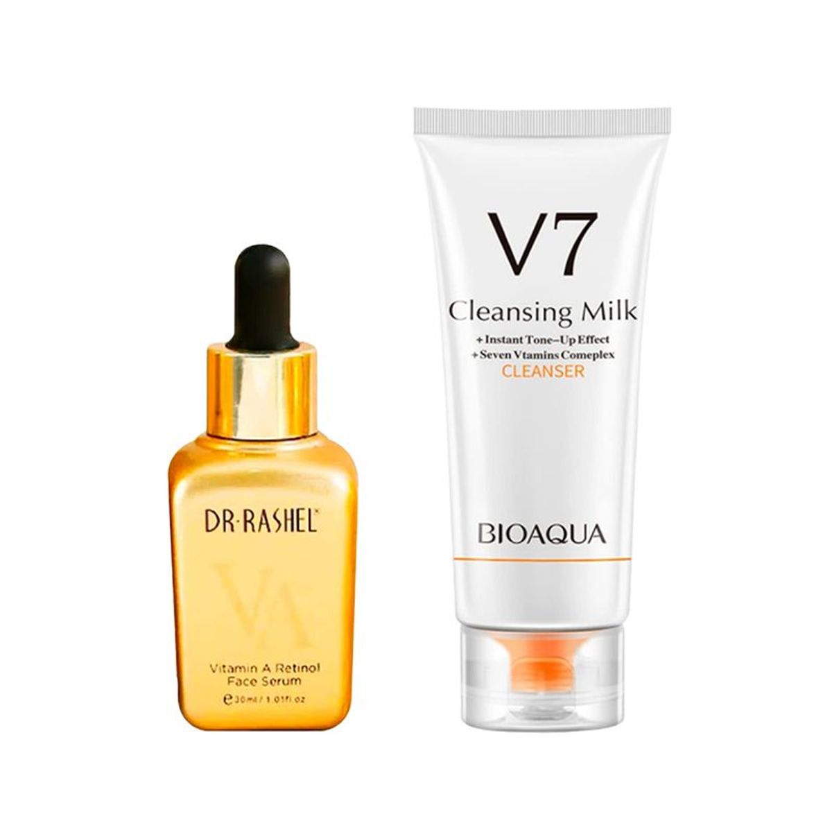 BIOAQUA - Suero Facial Retinol Vitamina A + Crema Limpiadora de Leche V7_.