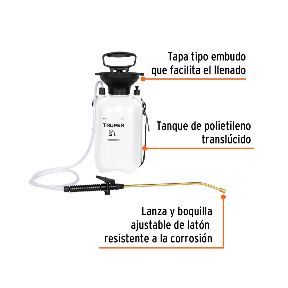 TRUPER - Fumigador jardinero 5 L (1.3 gal), Truper