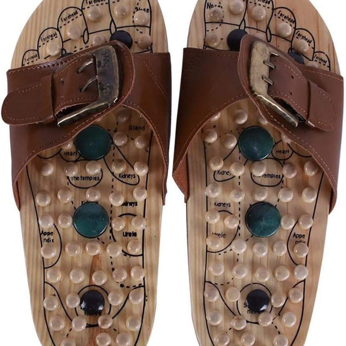 GENERICO - Masajeador de pies de acupresión piedras de nefita imanes reflexología